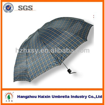 Polyester Plaid Check Rain Umbrella for Man